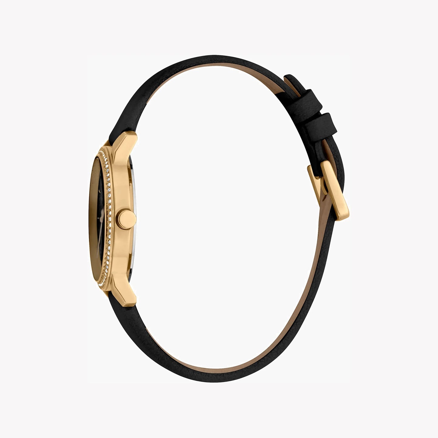 Esprit Women's Black Leather Watch, Black Dial | ES1L147M0065