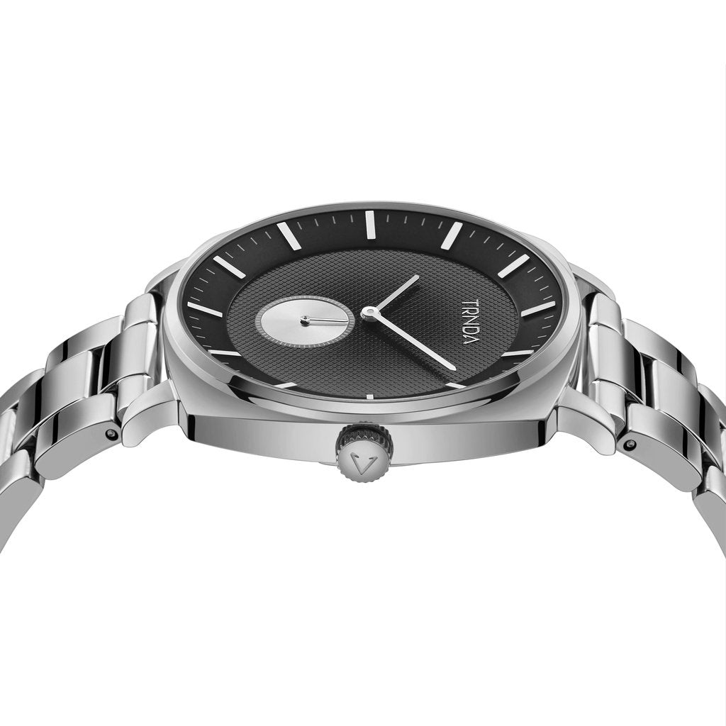 TRNDA Men's Stainless Steel Watch, Gradient Dark Grey Dial | TRNDA-SQ45