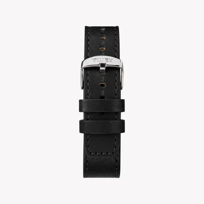 Timex Men's Black Leather Watch, Black Dial | TW2R43600