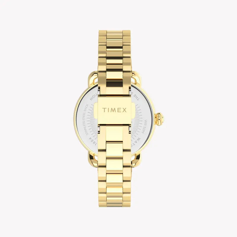 Timex Women's Gold Stainless Steel Watch, Silver Dial | TW2U13900