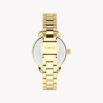 Timex Women's Gold Stainless Steel Watch, Silver Dial | TW2U13900