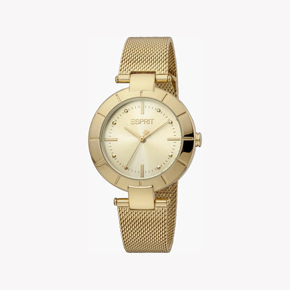 Esprit Women's Gold Stainless Steel Watch, Champagne Dial | ES1L104M0035