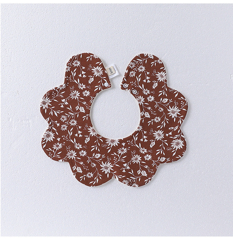 Adorable Simple Pattern Cotton Snap-on Flowers Shaped Bib